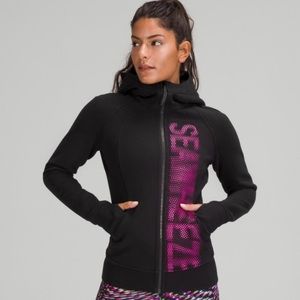 Lululemon SeaWheeze NWT Scuba Hoodie 4 Black Reflective Cotton Fleece Lululemon
